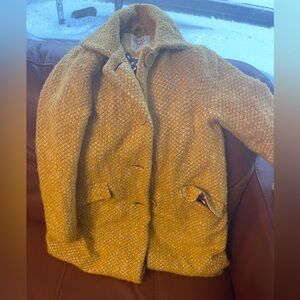 Mini Boden size 7-8 Yellow Tweed Coat